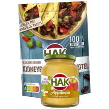 Hak groenten, peulvruchten of appelmoes 